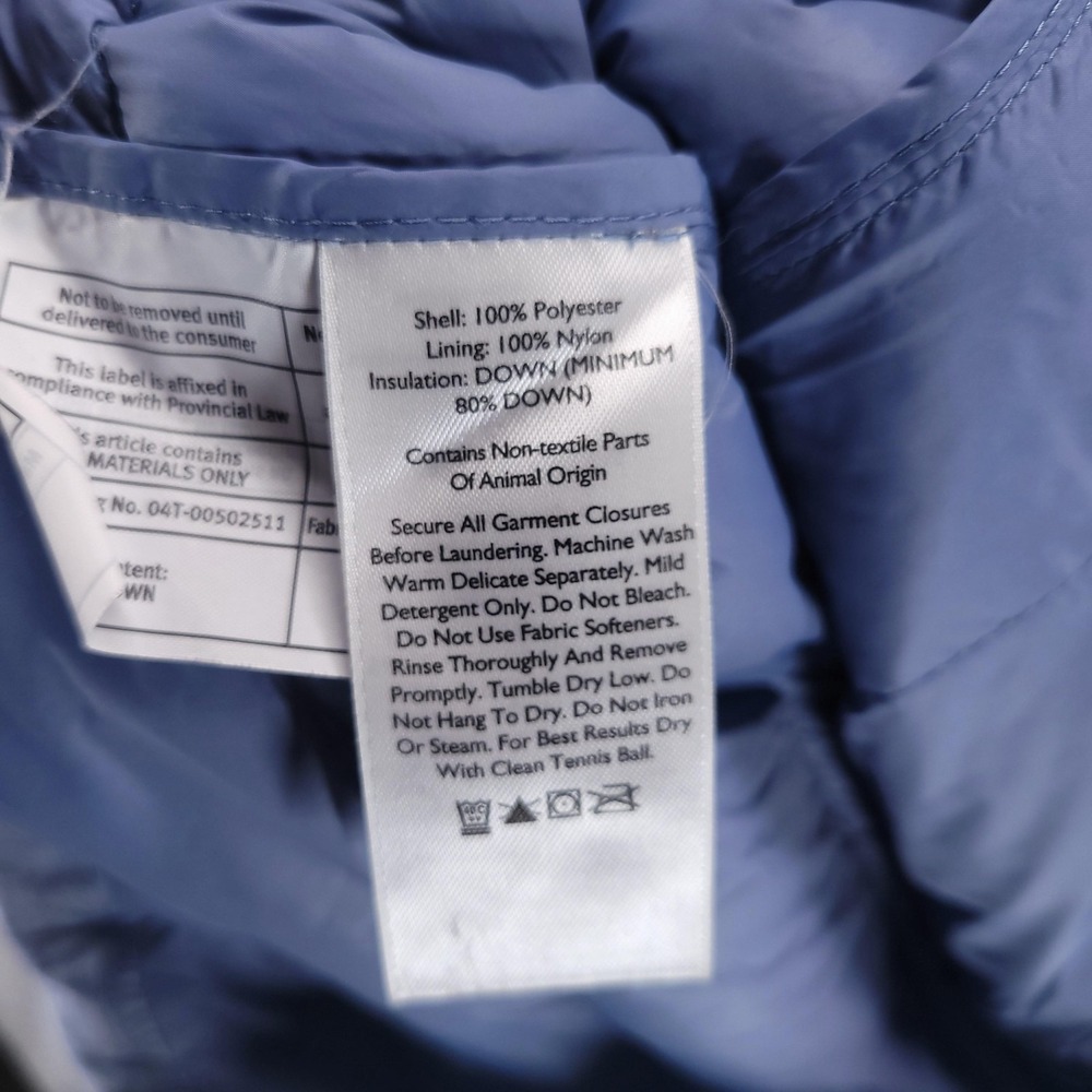 Eddie Bauer Jacket Womens M Blue EB650 Down Puffer Hooded Quilted Zip Pockets - Picture 6 of 9